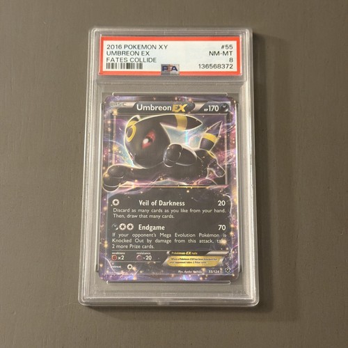 Pokemon TCG: 2016 Umbreon EX Full Art Holo 55/124 Fates Collide PSA 8