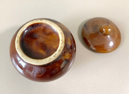 Small Soviet Ukraine Ceramic Honey Pot Мед для меда Mustard Sugar Bowl Tableware - Picture 4 of 4