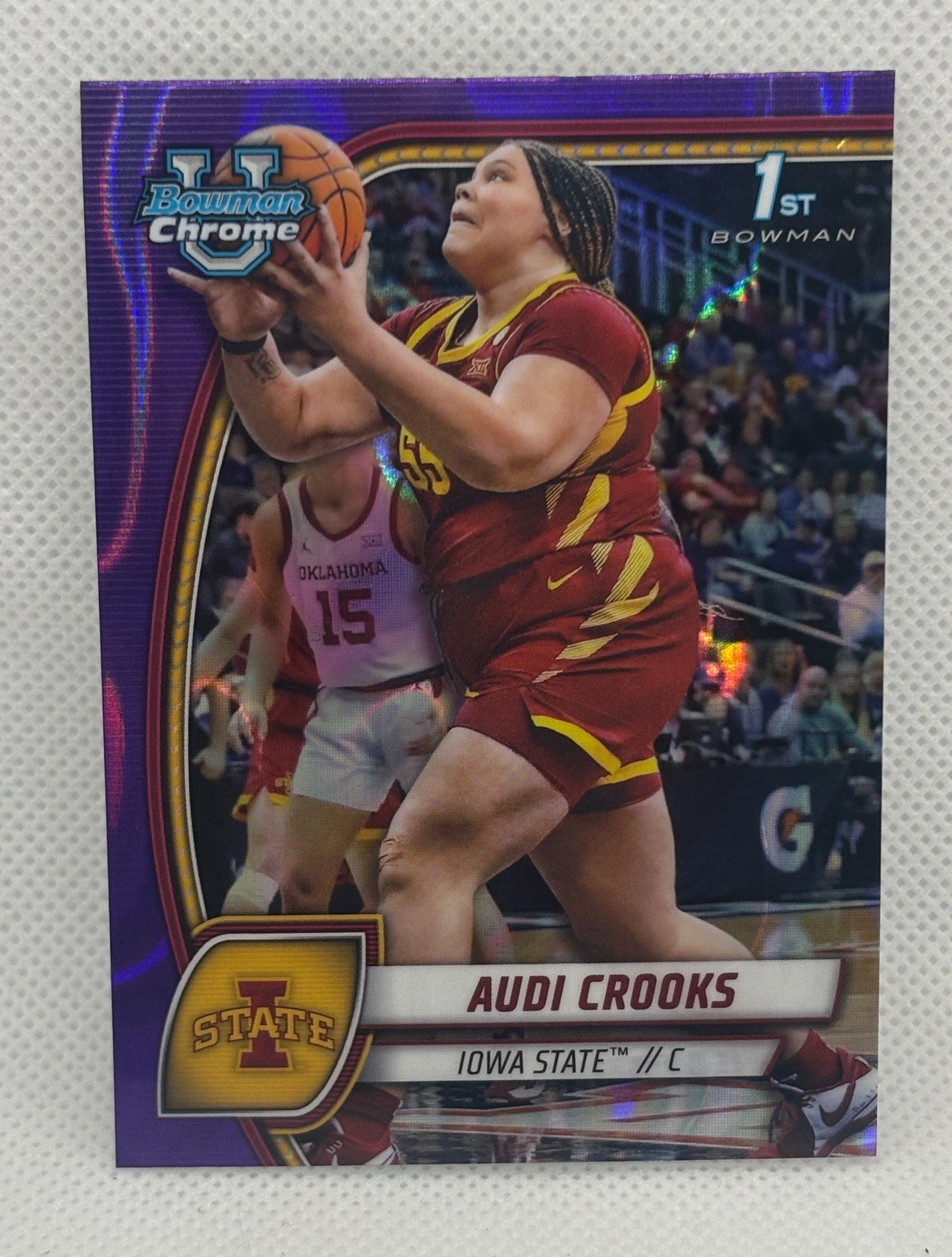 2024-25 Bowman U Chrome Purple Lava Refractor Audi Crooks #9 RC 1st Bowman