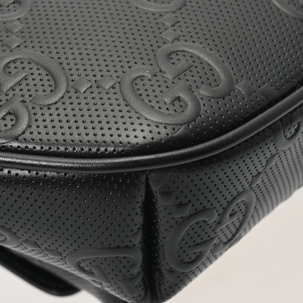 GUCCI GG Embossed Leather Belt Bag for Men in Black