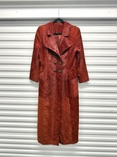 1970s Vintage Rust Faux Fur Maxi Coat Double Breasted Longline