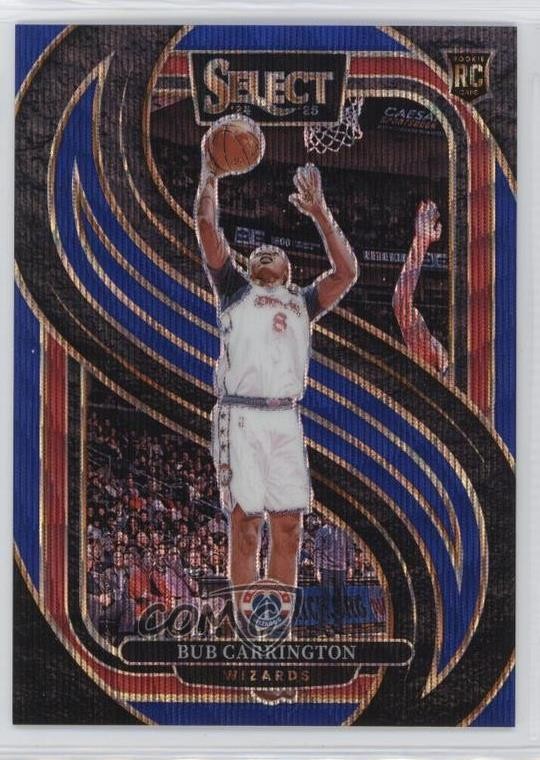 2024-25 Panini Select Premier Level Blue Wave Prizm /75 Bub Carrington #197 dq2