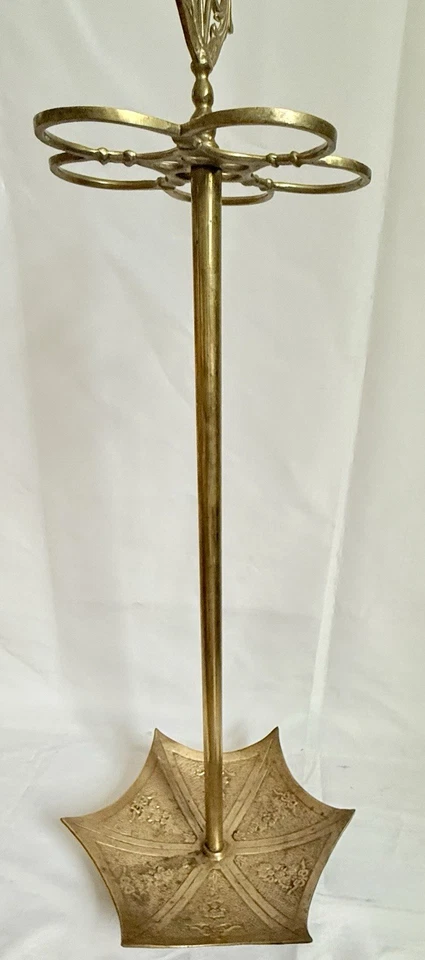 Vintage Brass Art Deco UMBRELLA / CANE Stand w drip tray - Entry way / Foyer - Image 2 of 4