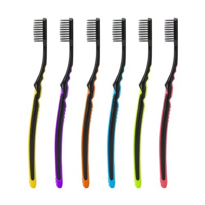 6pcs Zahnbürste Bambus Charcoal Zahnbürste für den Gebrauch von Heimzugreisen