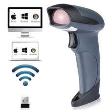 1D Laser Barcode Scanner USB Wireless Bar Code Reader for Windows/Mac/OS/Linux