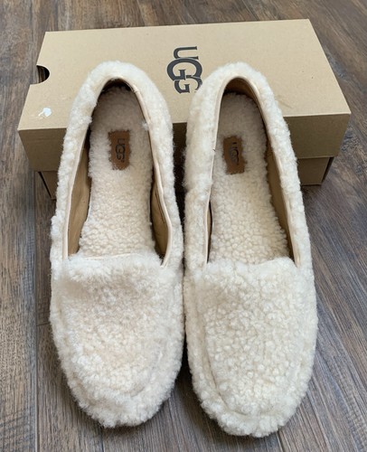 Ugg Australia Women's Hailey Fluff Shearling Loafer Slipper Sheepskin Size 9 NIB