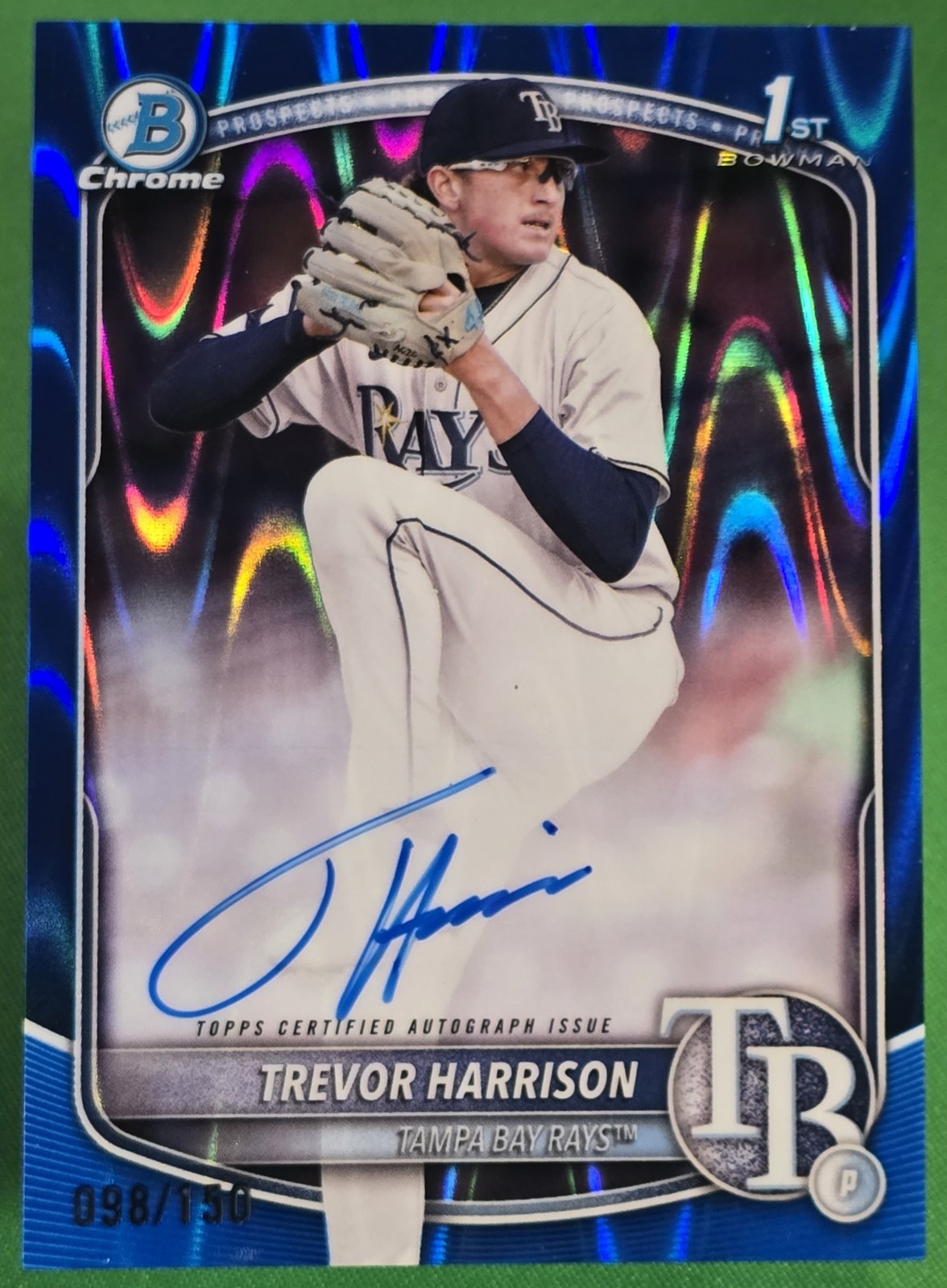 2025 Bowman Chrome Trevor Harrison #CPA-THA Auto Blue RayWave Refractor /150