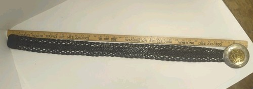 Chico’s Damen 38" x 2,5" geflochtener schwarzer Ledergürtel runde Metallschnalle Marokko - Bild 8 von 8