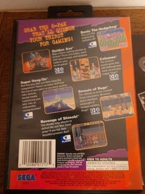 Genesis 6-Pak COMPLETE CIB Clamshell Variant (Sega Genesis, 1995) Hangtab Pack