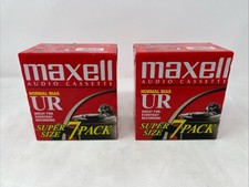 Two Super Size 7 Pack Maxell Audio Cassette Tape UR 90 Normal Bias 90 Minutes