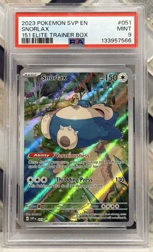 Snorlax 051 151 Elite Trainer Box Promo PSA 9 Mint. Scarlet & Violet Promo Cards