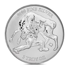 2024 5 oz Texas Mint Steer Wrestling Silver Reverse Proof Round