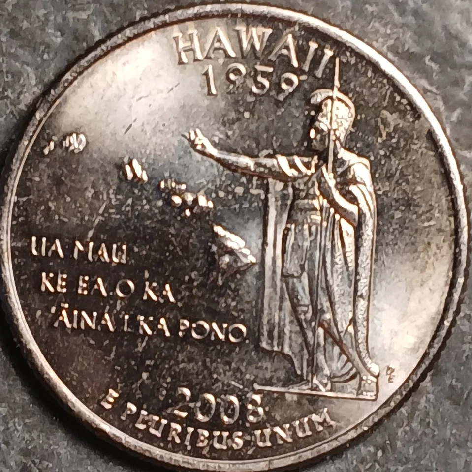 2008 P Hawaii State Hood Quarter Strike Through Error UNC Condition - Image 4 of 4