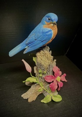 Spring Welcome Ceramic Statue by Bob Guge Danbury Mint Blue Bird