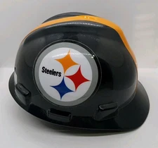 Pittsburgh Steelers MSA Hard Hat V Gard Protective Helmet Adjustable Size Med