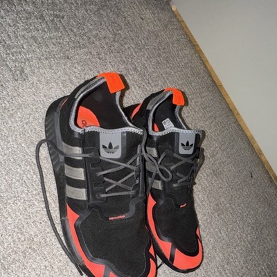 adidas Black Red Gray Men's Sneaker Low Top Lace Up Rubber NMD_R1 FY3607