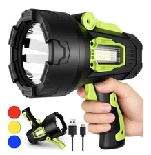 Rechargeable Spotlight Flashlight with 1000,000 High Lumen LED, Waterproof Handh