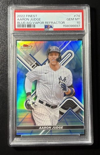 Aaron Judge 2022 Topps Finest Blue Aqua Vapor Refractor #74 /250 PSA 10 GEM MINT