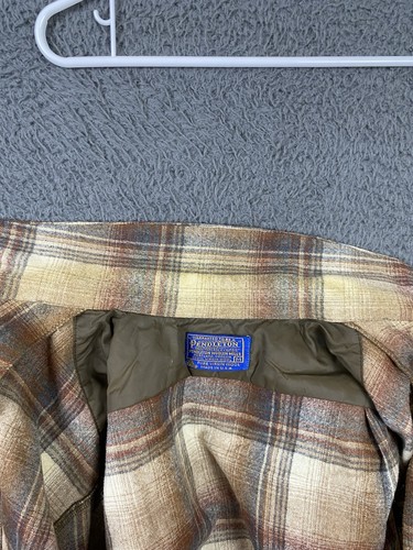 Vintage Mens Pendleton Wool Board Shirt Flannel Plaid Loop Collar Flap Pockets M - Picture 7 of 9