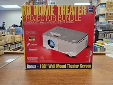 RCA 1080P Streaming Ready 100" Screen Bluetooth 5.1 HDMI Remote - Home Projector