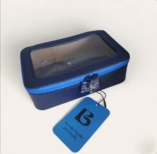 Bluemercury Blue Zippered Makeup Bag 8” x 6” Toiletry Cosmetic Travel Case New