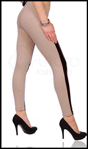 Sexy Shiny Wet Look & Cotton Multicolour Full Length Leggings with zipper! - Picture 11 of 16