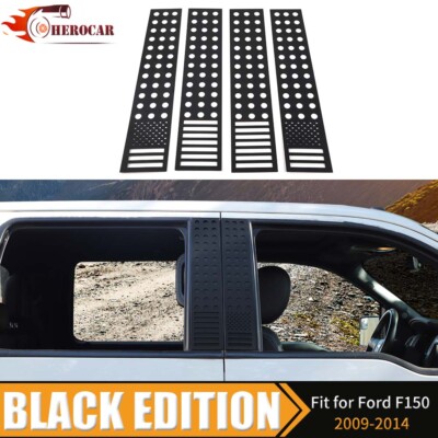 🌟4PCS Set US Flag Door Trim B Pillar Post Cover For Ford F150