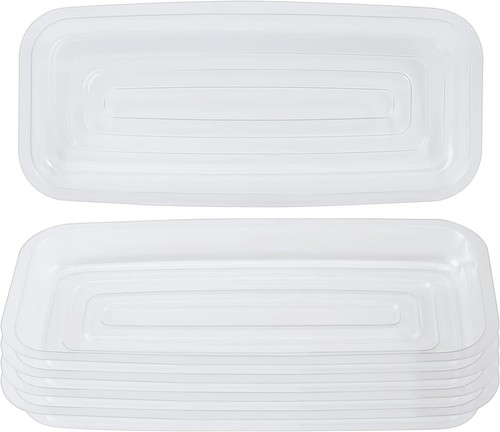 Heavy-Duty Clear Plastic Plant Saucer Tray - Set of 5 Sturdy Drip Trays for Pots - Picture 3 of 6
