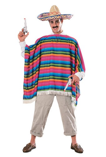 Para Hombre Español Mexicano Poncho 
