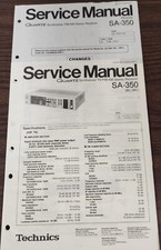 Technics SA-350 Synthesizer Stereo Receiver Service Manual w/Change - Original