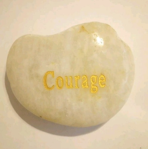 Courage River Rock Stone Off White 3x2.36 Inspire Engrave Office Yard Garden S-M - Picture 15 of 23