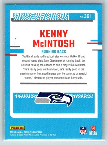 2023 Panini Donruss Rated Rookie Silver Kenny Mcintosh - Picture 2 of 2