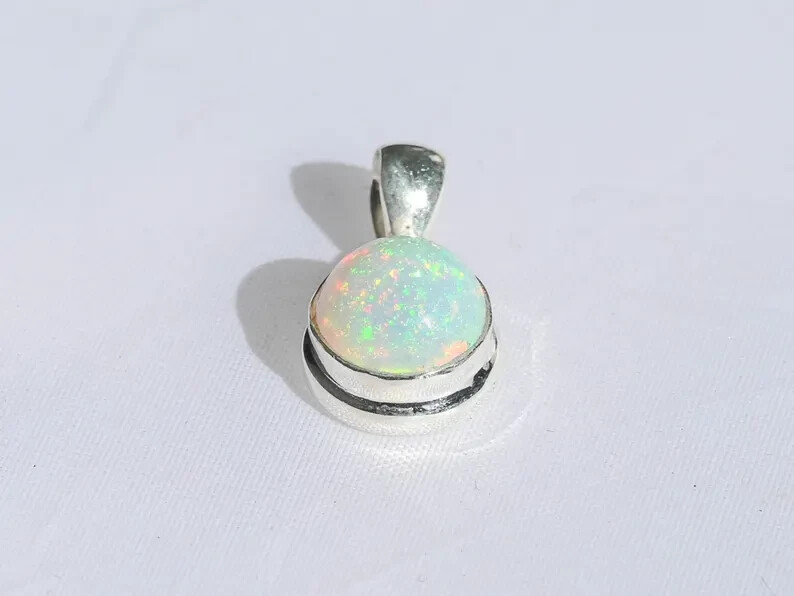 Opal Pendant  925 Sterling Silver Handmade Gemstone Jewelry