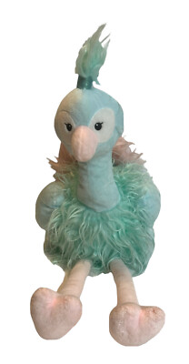 Animal Adventure Plush Peacock Pastel Teal Sweetheart Bird 15'' Stuffed Soft Toy