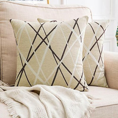 Confezione 2 Fodere Per Cuscini 45x45 Cm In 100% Cotone, Con Ricamo Classico Vintage E Cerniera Invisibile - 4
