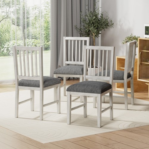 Esszimmerstuhl 2/4/6er Set Hochlehner Armlos Massivholz Hocker Küche Esszimmer - Bild 2 von 16