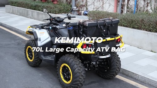 Upgraded ATV Rear Seat Bag Cargo Storage Bag w/Cushion Cooler Padded Bottom Bags - Video 1 of 1