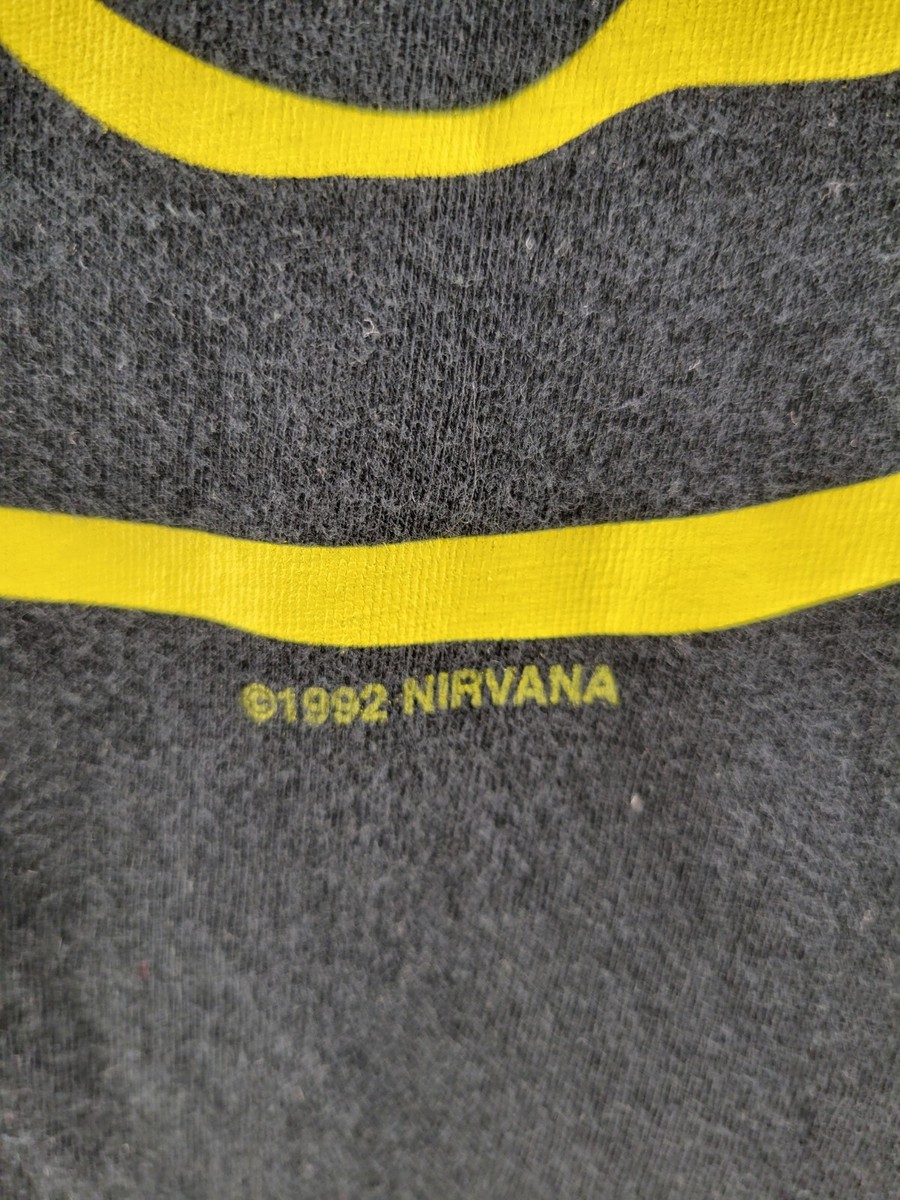 NIRVANA スマイリー プリント Tシャツ size L 1992 NIRVANA ニルヴァーナ スマイル 1992 バンドTシャツ リプリントT