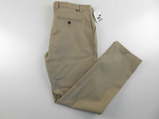 Chaps Custom Fit Flat Front Dress Pants Trousers  Khaki Mens Size 36X32 NWT (Q5)