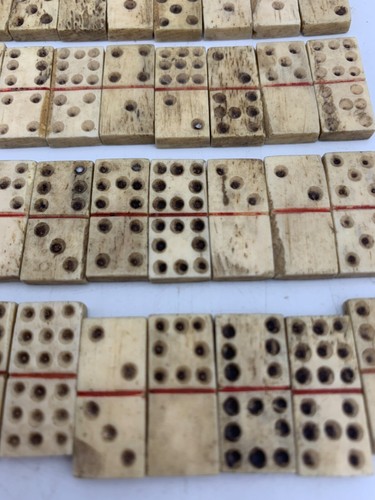 FAB 1800's Napoleonic Prisoner of War Hand Carved Dominoes Set Cribbage Box - Picture 14 of 22
