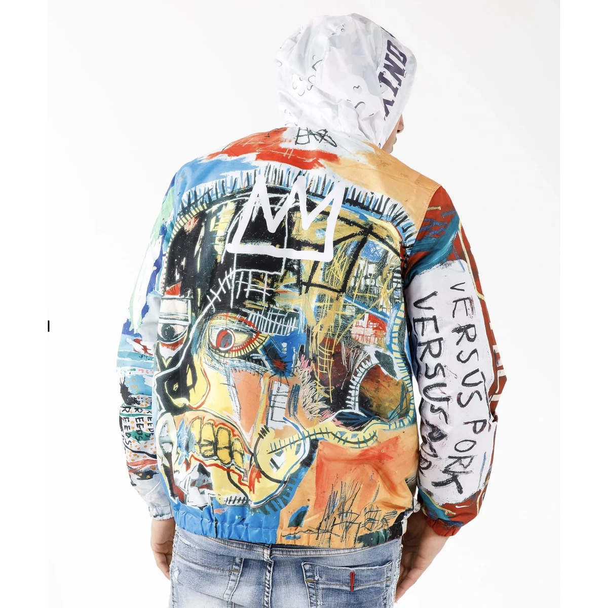 Jean Michel Basquiat Members Only 1 4 Zip Windbreaker Pullover Jacket Men Size M