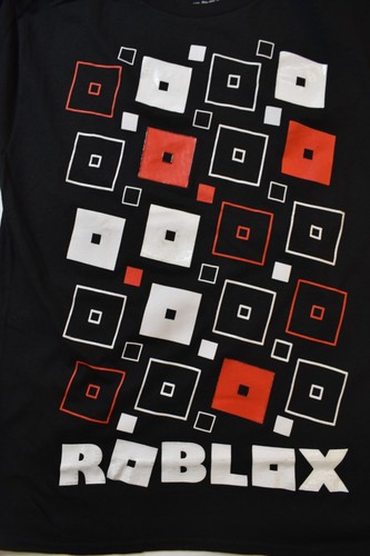 Roblox Youth Boys Squares Graphic Black Shirt NWT S, XL - Picture 2 of 5