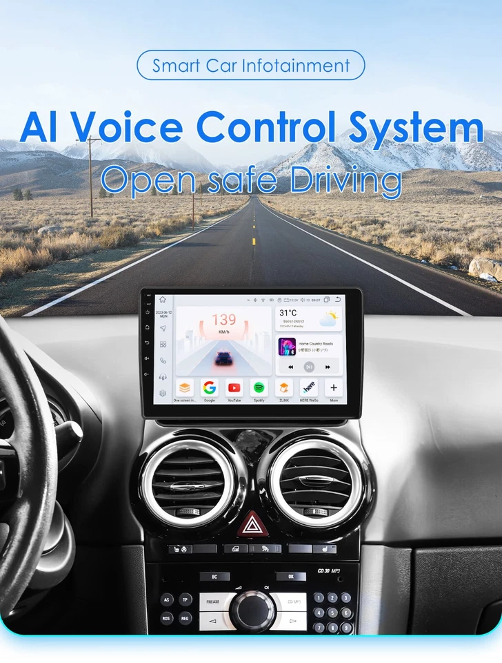 9'' For Opel Corsa D 2007-2012 Android 14 Apple Carplay Car Radio GPS NAVI 64GB - Image 2 of 4