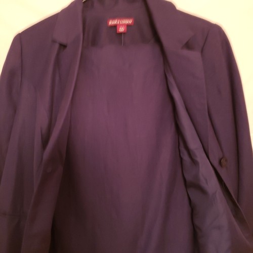 Women's Jessica London Navy Blue Linen Blend Skirt Business Suit Set Sz 14P NWOT