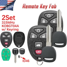 2 For 2005 2006 2007 2008 Pontiac Grand Prix Car Key + Keyless Entry Remote Fob