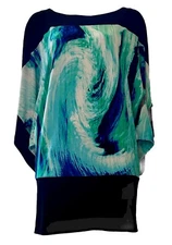 Style & Co.  Multicolored Bat Wing Sleeve Women’s Blouse Size Small