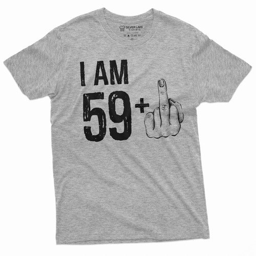 T-shirt uomo 60° compleanno papà nonno papà 59+ camicia offensiva dito medio - Foto 5 di 8