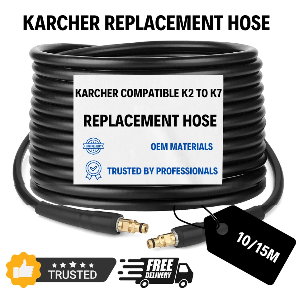 CAD-HR-NP-CB2-10M Karcher K Series Pressure Washer Hose Replacement 10m 15m K2 K3 K4 K5 K7