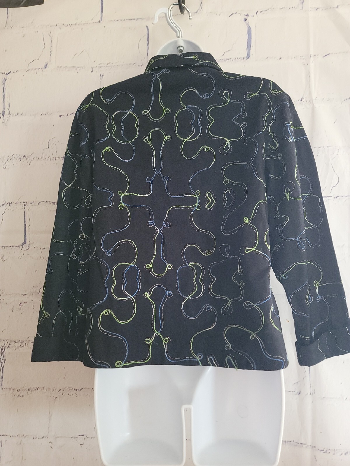 Choices Button Front Blouse Small Multicolor Embr… - image 8