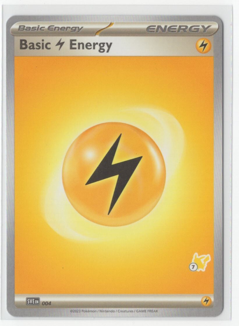 Pokemon Lightning Energy SVE 004 Pikachu Stamp #7